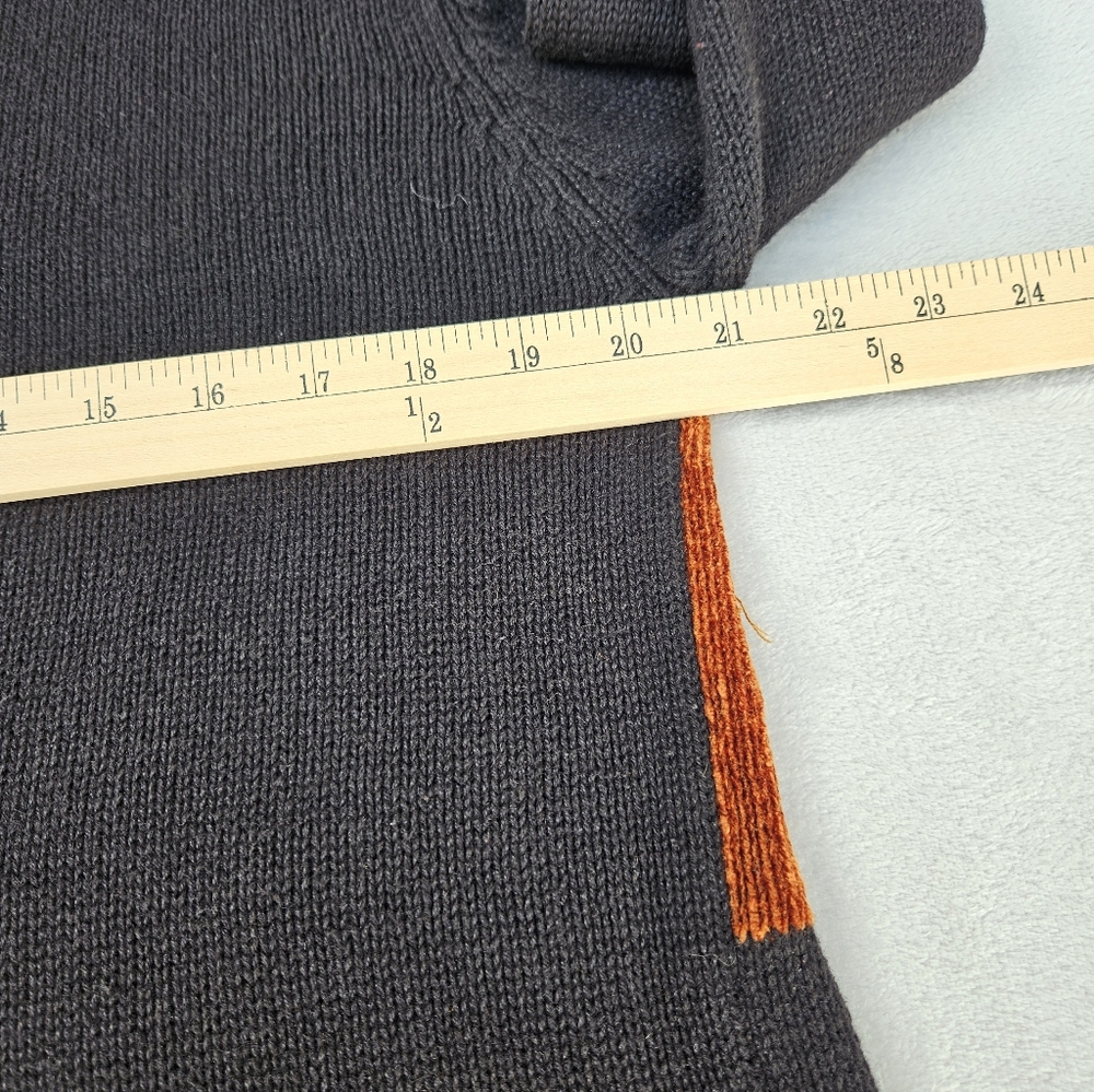 Vtg Victoria Harbour Animal Patchwork Sweater in Black and Burnt Orange Wmns L - Picture 9 of 12